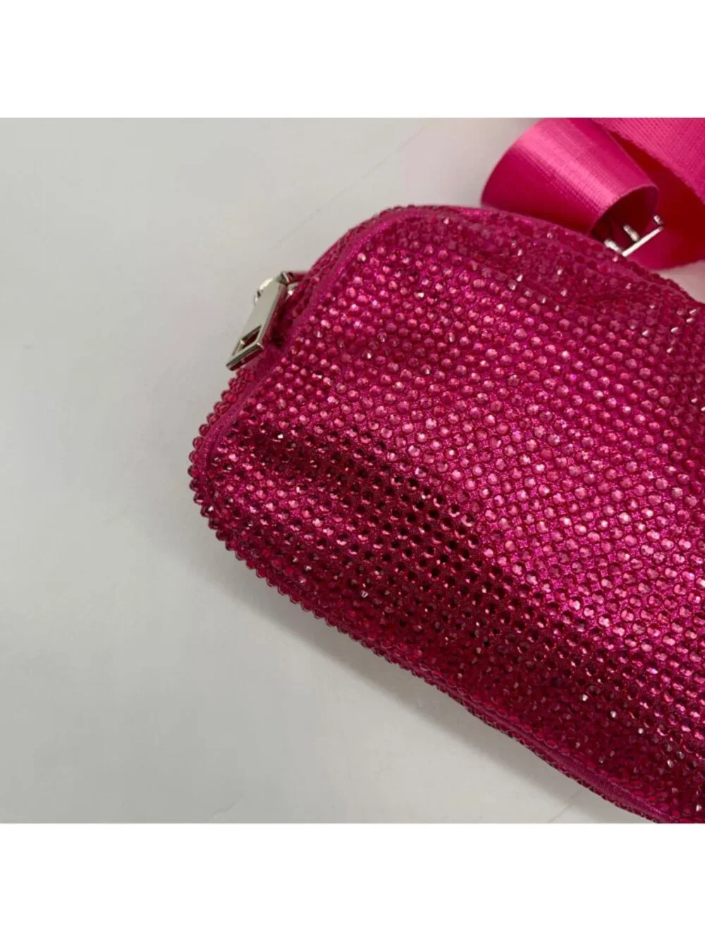 Pink Rhinestone-Embellished Waist Bag - Picture 6 of 10